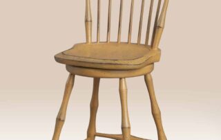 Historical Swivel Birdcage Windsor Stool with a birdcage design and 200-year-old finish look, available in various heights.