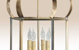 Chestnut Hanging Light in light brass finish, handcrafted in Lancaster County.