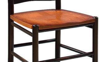 Non Swivel Pittsfield Ladderback Stool with simple slats and choice of wood, fiber, or upholstered seat. Ideal for versatile settings.