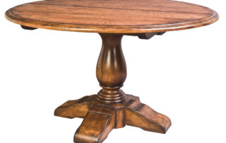 Round Revere Tavern Table for kitchen, wine, or dining room, available in multiple wood types and finishes, American made.