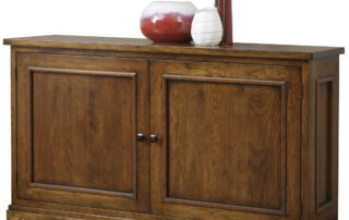Manhattan Credenza with two concealed drawers and adjustable shelf, perfect for dining rooms, hallways, or foyers, American made.