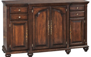 Mount Clair Credenza with raised panels, perfect for dining rooms or large hallways, adaptable to various home styles, American made.