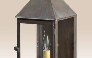 Barnstable Wall Light in brass finish, Pennsylvania-made outdoor lighting with period-style design.