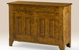 Historical Barnstable Sideboard with country design, dovetailed drawers, and raised panels, available in tiger maple, cherry, or painted finishes. American made.