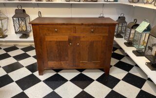 Historical Revere Sideboard with country design, flat panels, and dovetailed drawers, ideal for kitchens and dining rooms, American made.