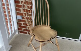 Painted Historical Bow Back Side Windsor Chair with Comb in Oatmeal Finish, perfect for dining, kitchen, or as an accent. American made.