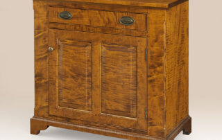Historical Bucks County Buffet with classic design, dovetailed drawer, and raised panels, available in tiger maple, cherry, or painted finishes. American made.