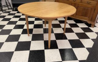 48in Round Shaker Table in cherry wood, natural finish with lacquer protective coat, ideal for Shaker and designer settings.