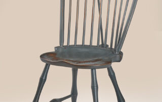 Historical Bow-Back Side Windsor Chair with brace back and bamboo turnings in a classic Windsor design.