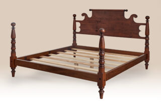 Forest Hills Cannonball Bed with rolling pin headboard and cannonball posts, ideal for country and colonial style homes.