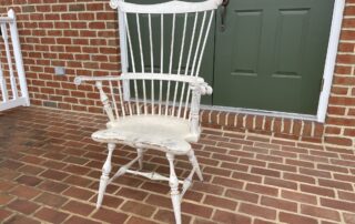 Historical New England Comb Back Windsor Armchair in linen finish, American-made.