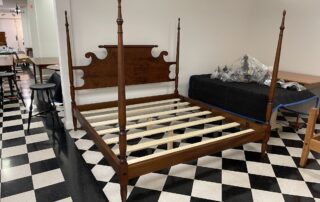 Cherry King Size Poster Bed with beautiful headboard and turned posts, American-made.