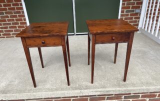 Enfield Shaker Stands in cherry wood with dovetailed drawer, versatile for family or living room, American-made.