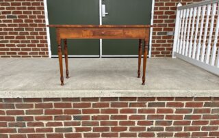 Historical Summerville Hall Table in tiger maple wood, country style with dovetailed drawer, American made.