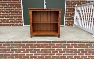 Tiger Maple Wood Bookcase with stunning grain, ideal for Shaker homes or country farmhouses. American craftsmanship.