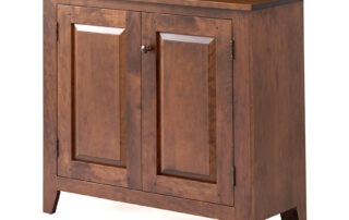 Cherry Wood Shaker Cupboard with raised panels, available in tiger maple wood, cherry wood, or historical painted finishes.