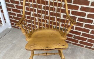 Historical Continuous Arm Windsor Chair with comb, in Historical Mustard over Natural finish, American-made.