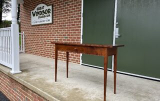Cherry Wood Shaker Hall Table with a dovetailed drawer and tapered legs, crafted in the USA for country homes or refined interiors.