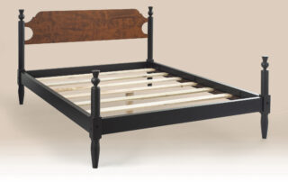 Farmhouse Low Poster Bed with low posts and thistle motifs, ideal for country-style homes with modest ceilings.