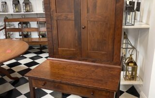 Cherry Wood Shaker Secretary Desk with flat panels, dovetailed drawer, and tapered legs, part of the Shaker Style Designer Series.