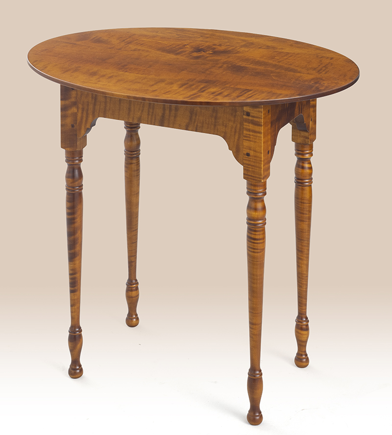 Tiger Maple Wood Oval Top Farmhouse Stand Image