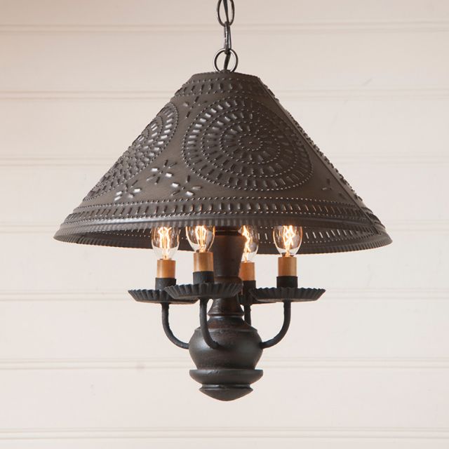 Homespun Wooden Shade Light in Americana Black Image