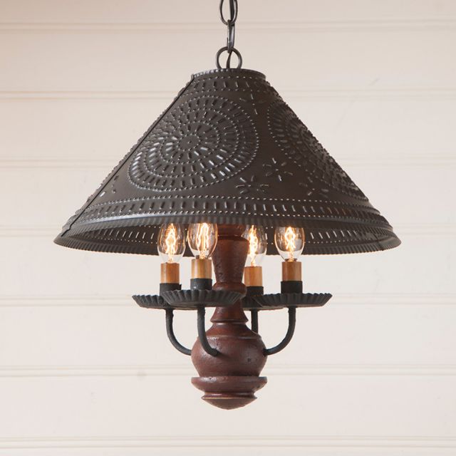 Homespun Wooden Shade Light in Americana Red Image