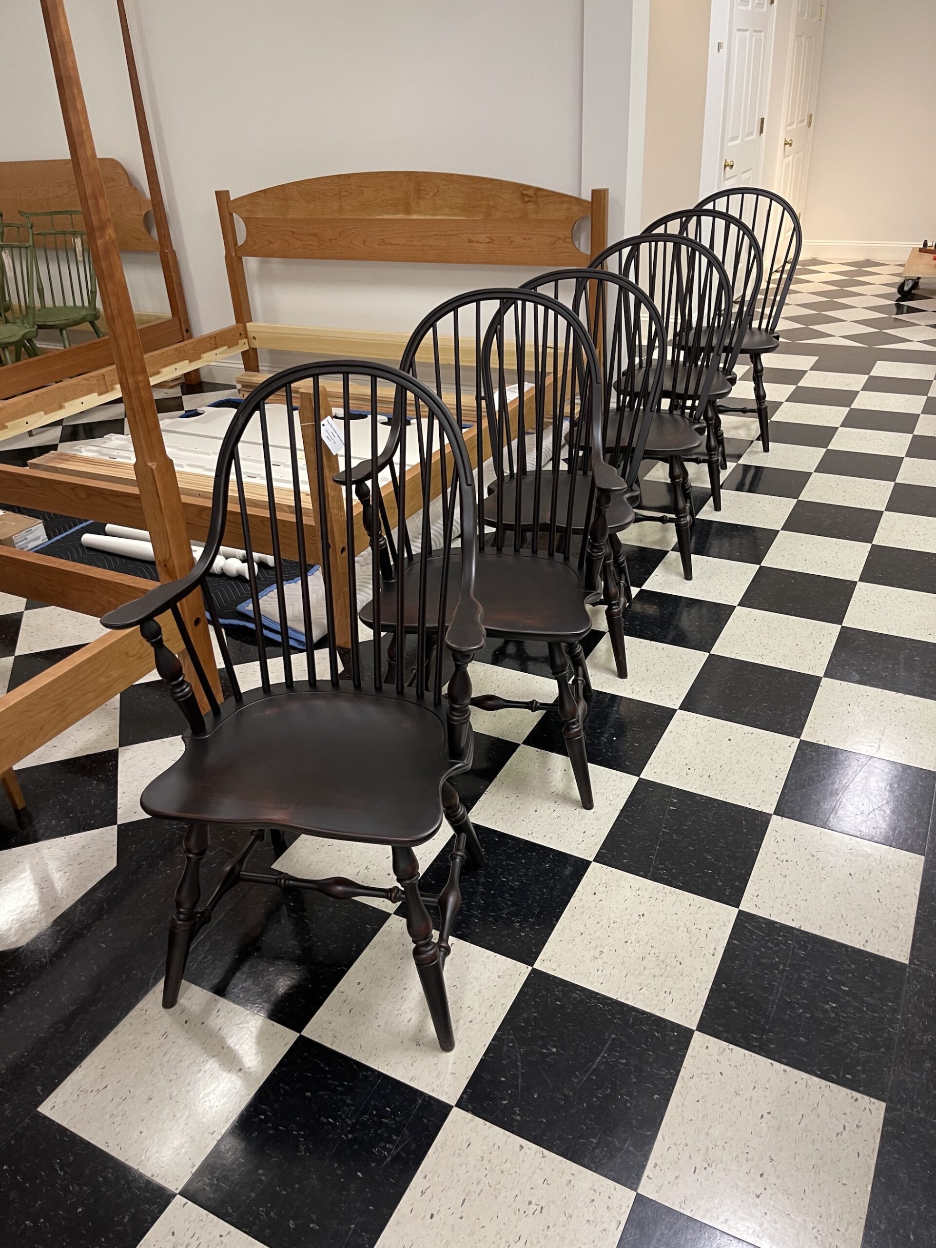 2 Continuous Arm Windsor Armchairs and 4 Bow Back Side Windsor Chairs - SOLD-image