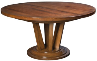 Willow Grove Table with a unique design, available in various sizes, finishes, and leaf options, perfect for kitchens or dining rooms.
