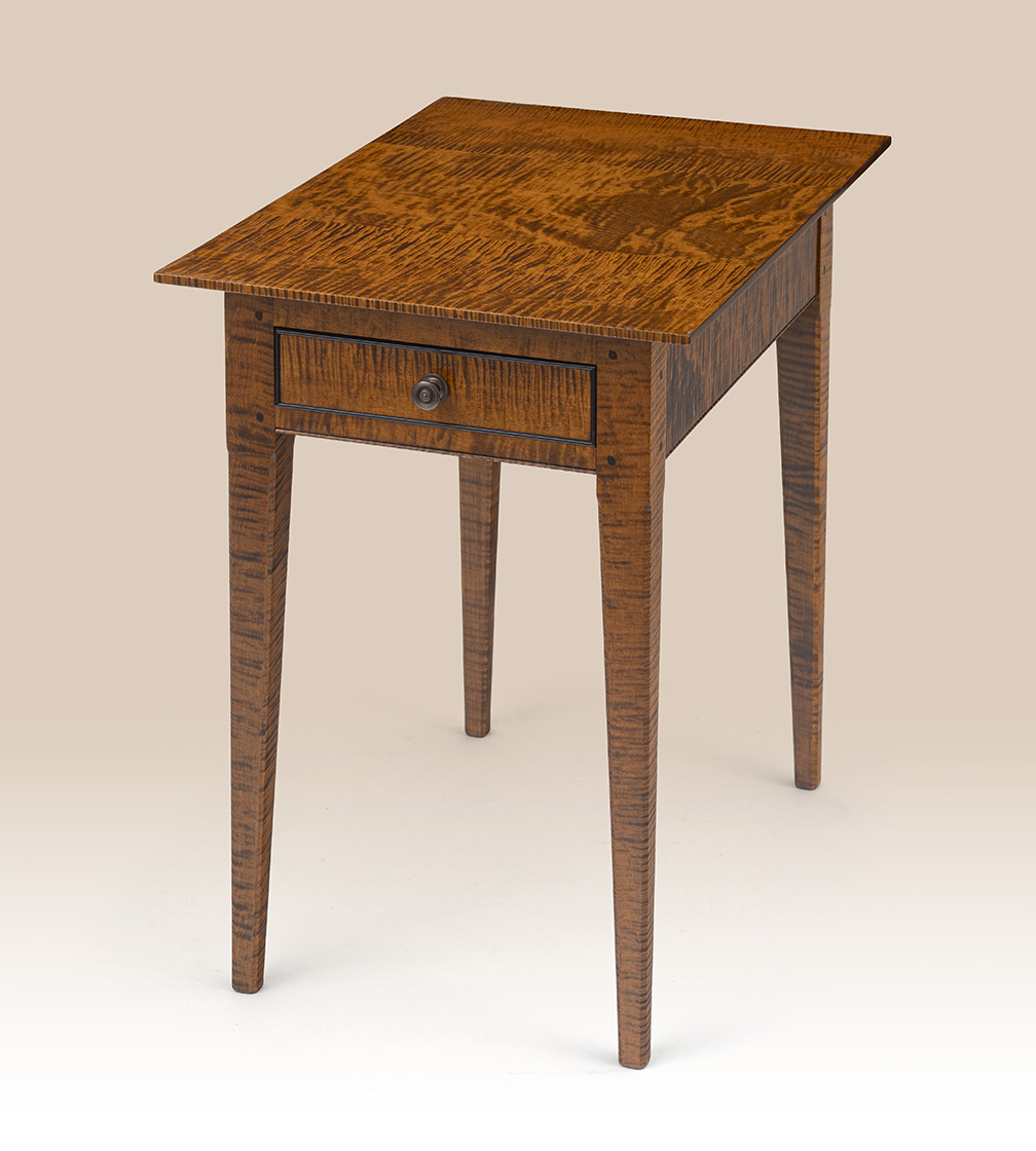 Gettysburg End Table - Tiger Maple Wood-image