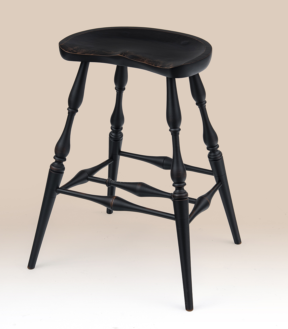 Historical Saddle Seat Kitchen Stool-image