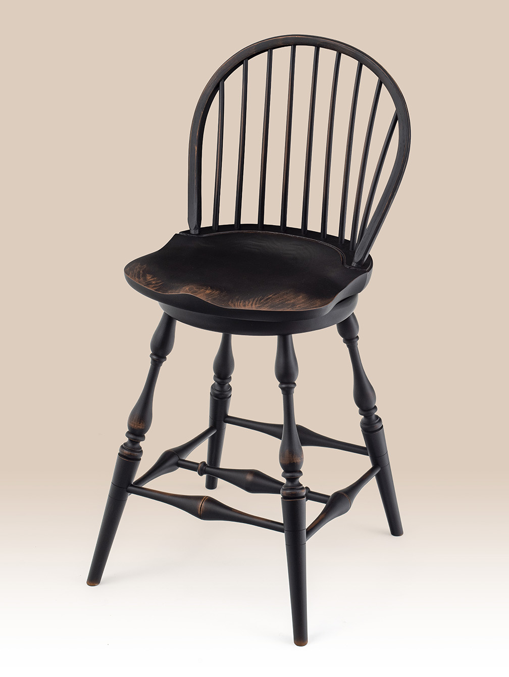 Historical Swivel Low Bow-Back Windsor Stool-image