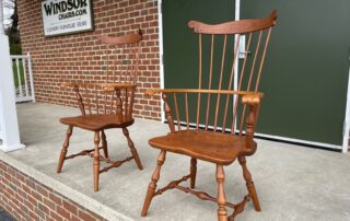 A pair of Cherry Fan Back Windsor armchairs, expertly crafted in Pennsylvania.