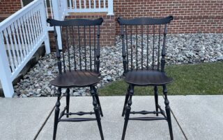 A pair of Fan Back Windsor Stools, crafted with precision and Pennsylvania craftsmanship.