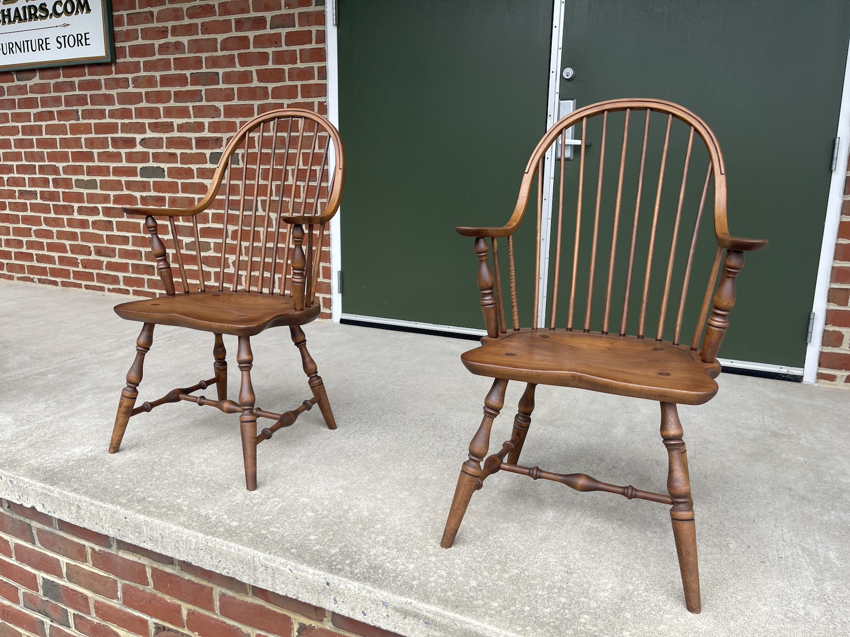 Pair of Maple Continuous Arm Windsor Chairs - Sold-image