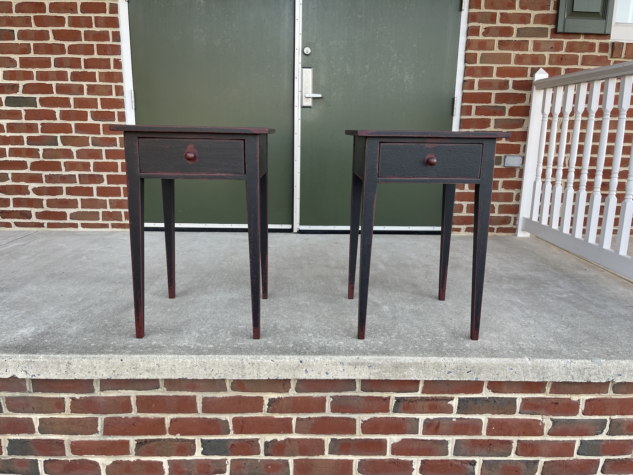 Pair of Primitive One Drawer Stands Image