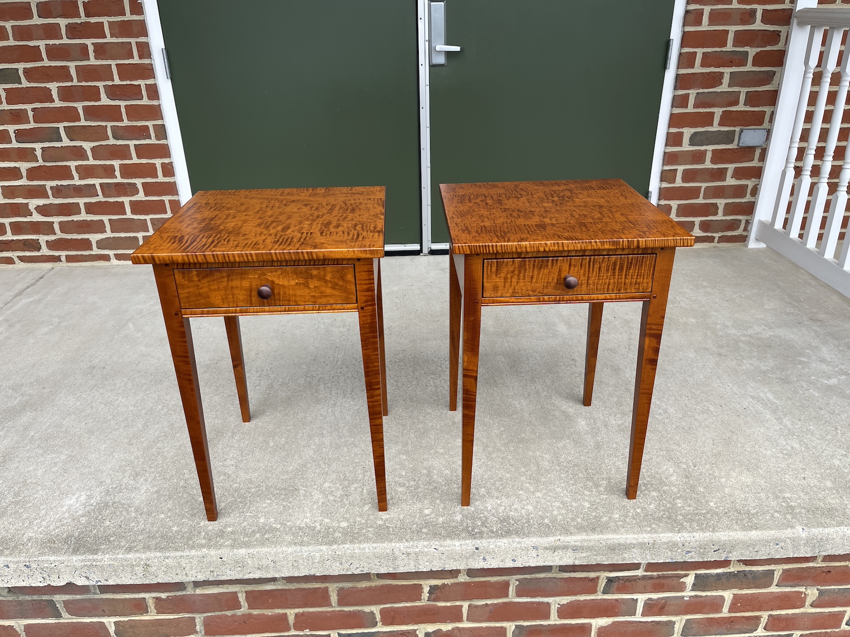 Pair of Tiger Maple Shaker Stands - SOLD-image