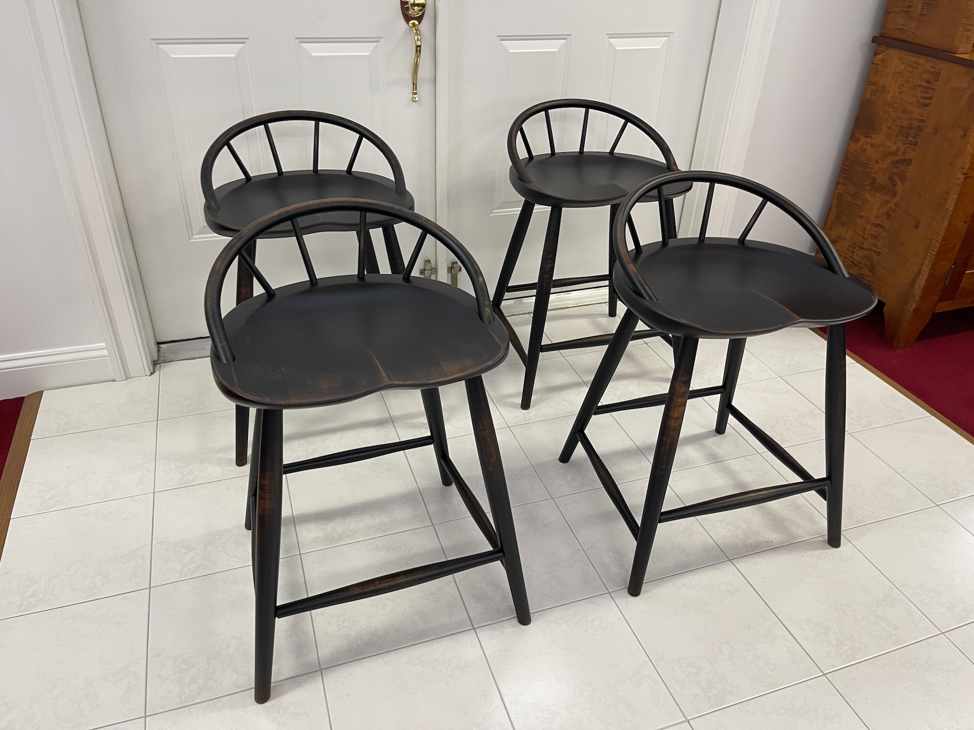 Set of Four Farmhouse Stools - SOLD-image