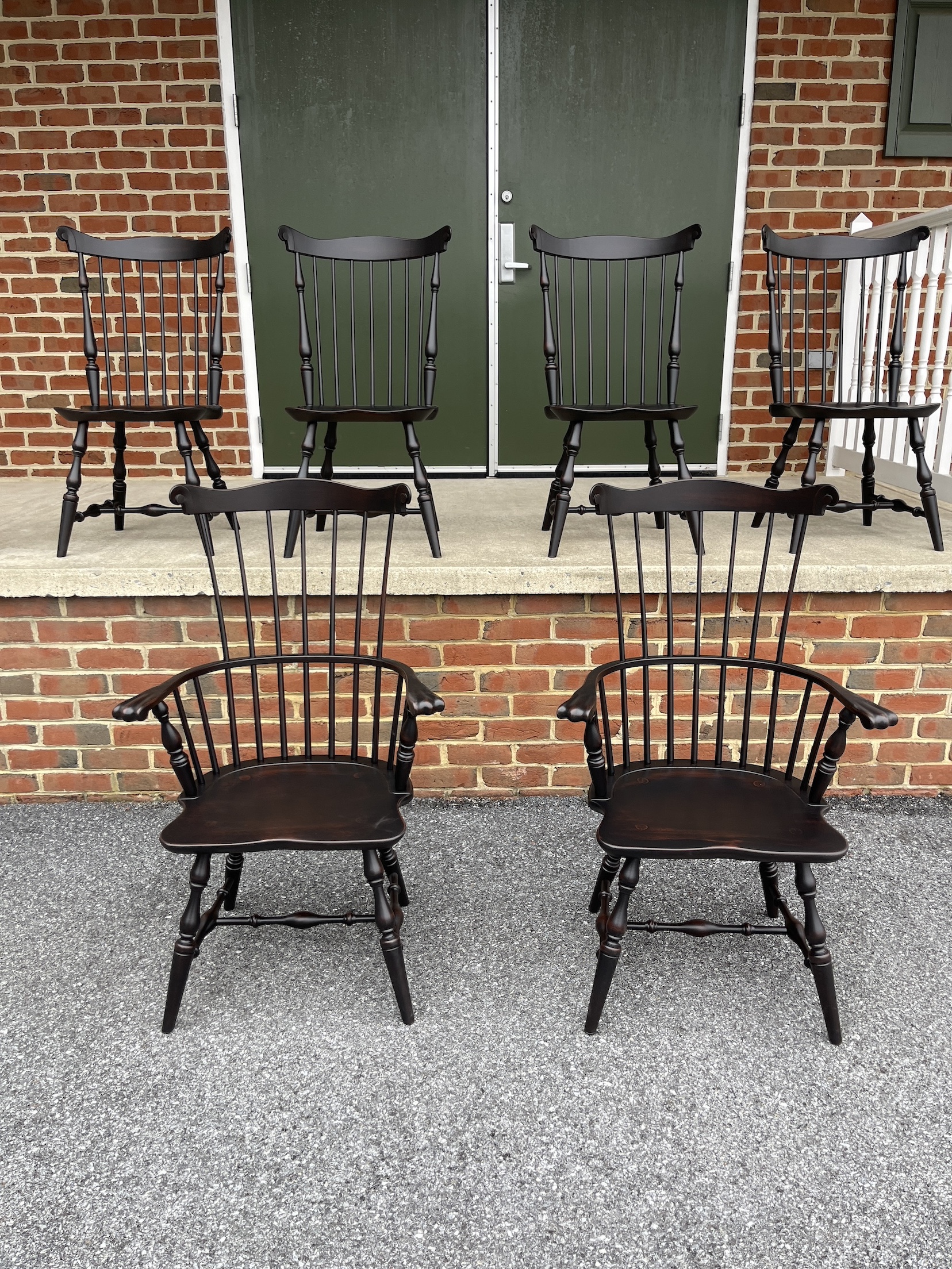 New Set of 6 Fan Back Windsor Chairs - SOLD-image