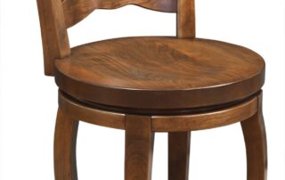Swivel Manchester Stool with ladderback design and wood seat, Pennsylvania made.