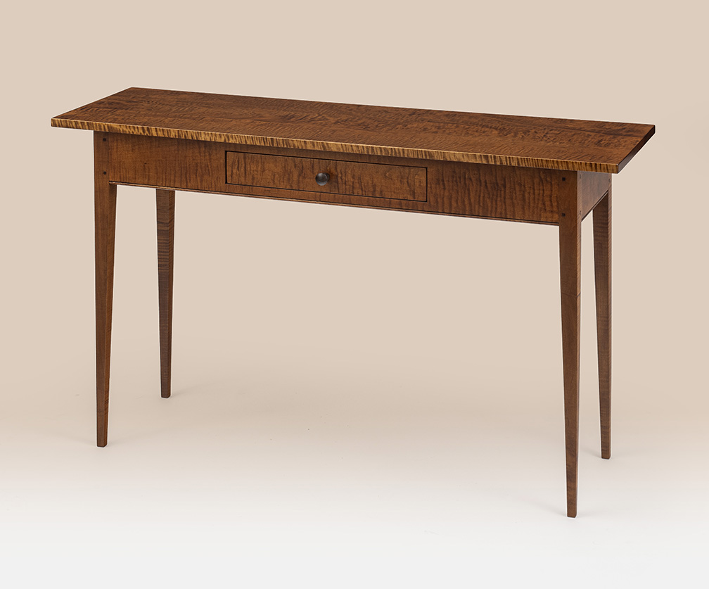 Tiger Maple Shaker Hall Table with Drawer-image