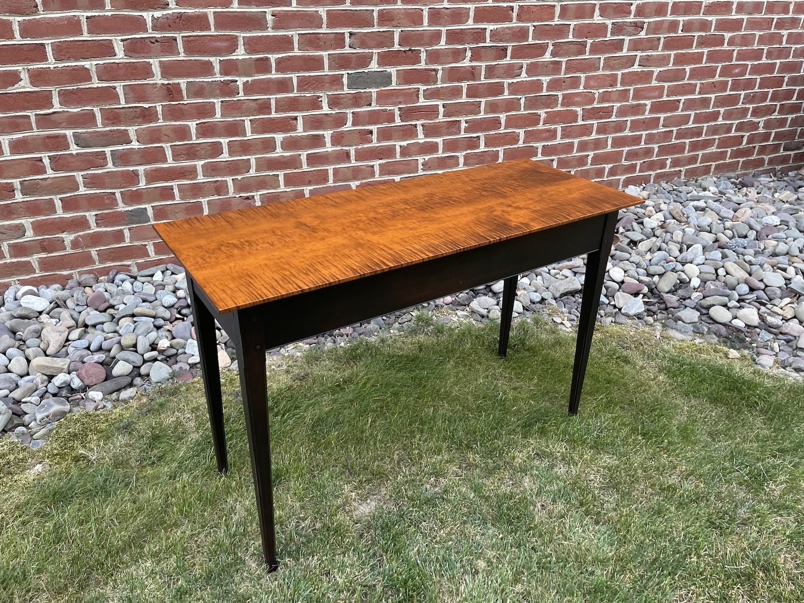 Tiger Maple Wood Top Hall Table - Sold-image