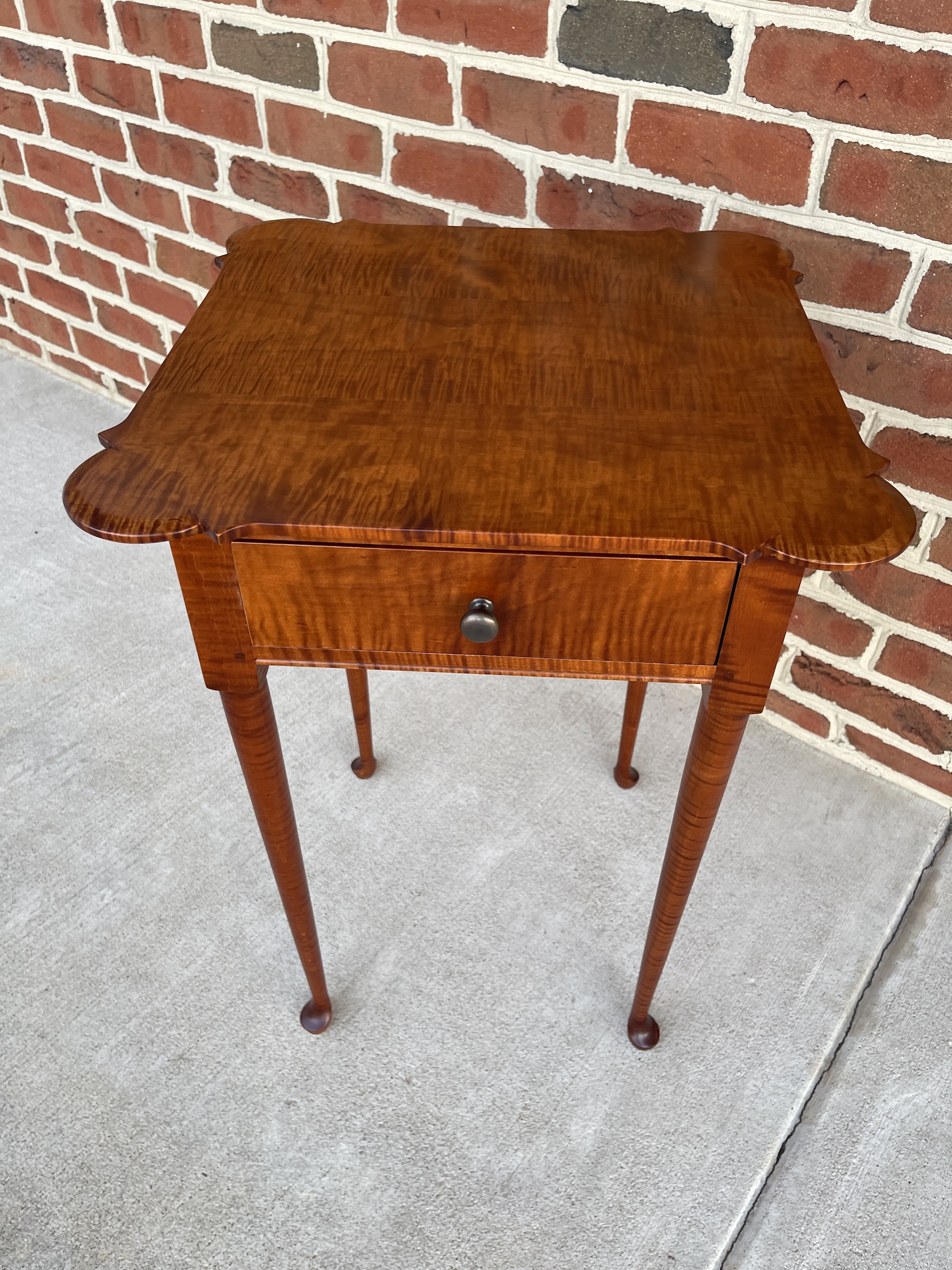 Tiger Maple Wood Queen Anne Side Table - SOLD-image