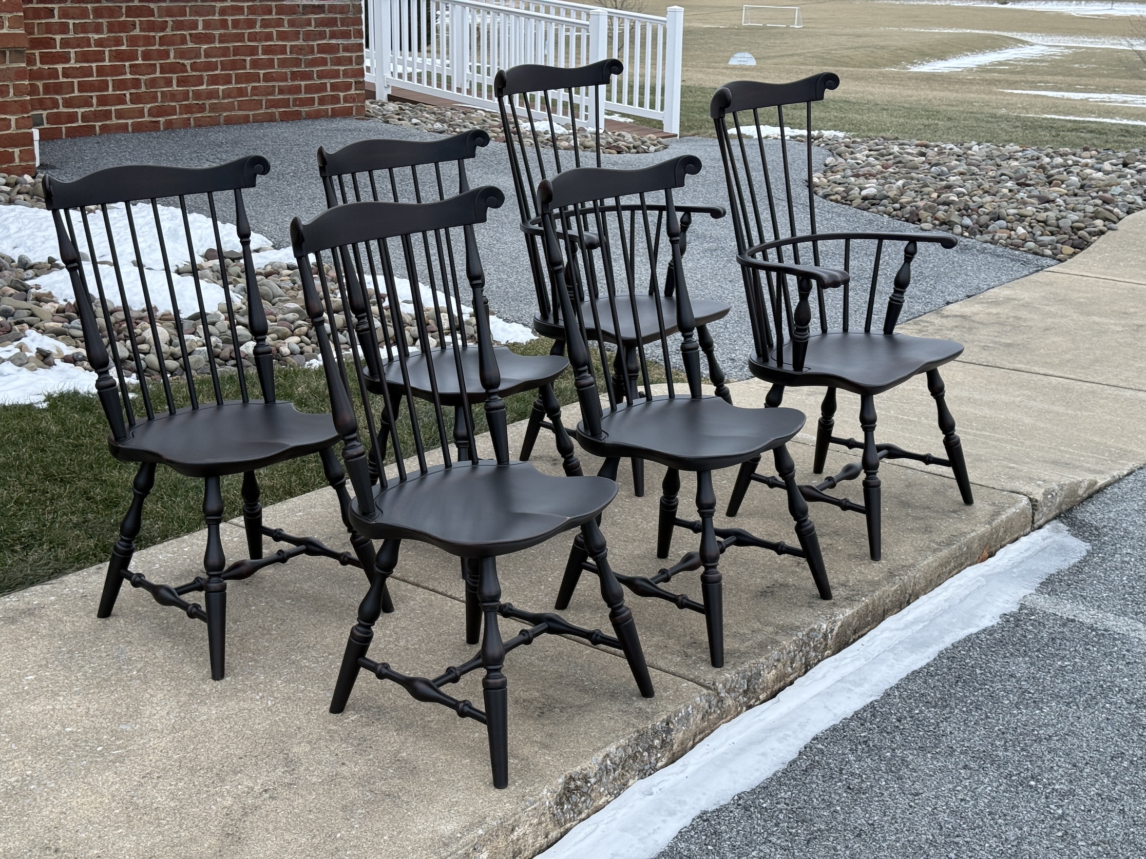 6 Fan Back Windsor Chairs-image