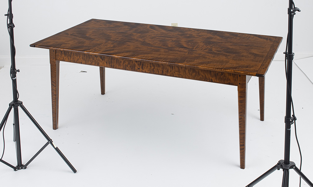 6ft Tiger Maple Table with Extensions-image