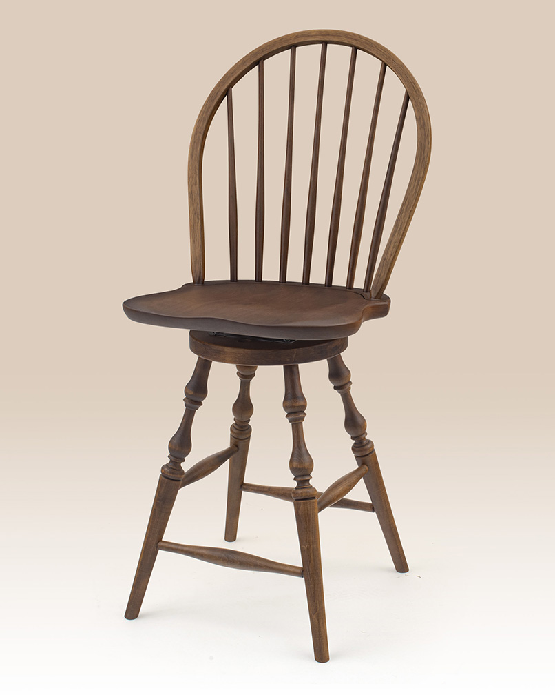 Cherry Swivel Bow Back Windsor Stool-image