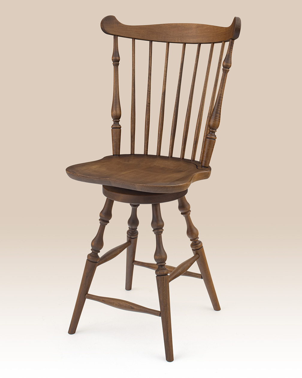 Maple Swivel Fan Back Windsor Stool-image