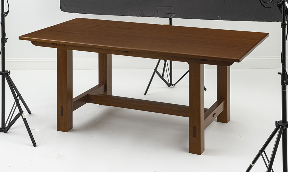 71in X 36in Mahogany Stretcher Base Table-image