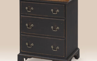 Historical PA Three Drawer Stand with bracket feet, dovetailed drawers, and a classic period-style design.