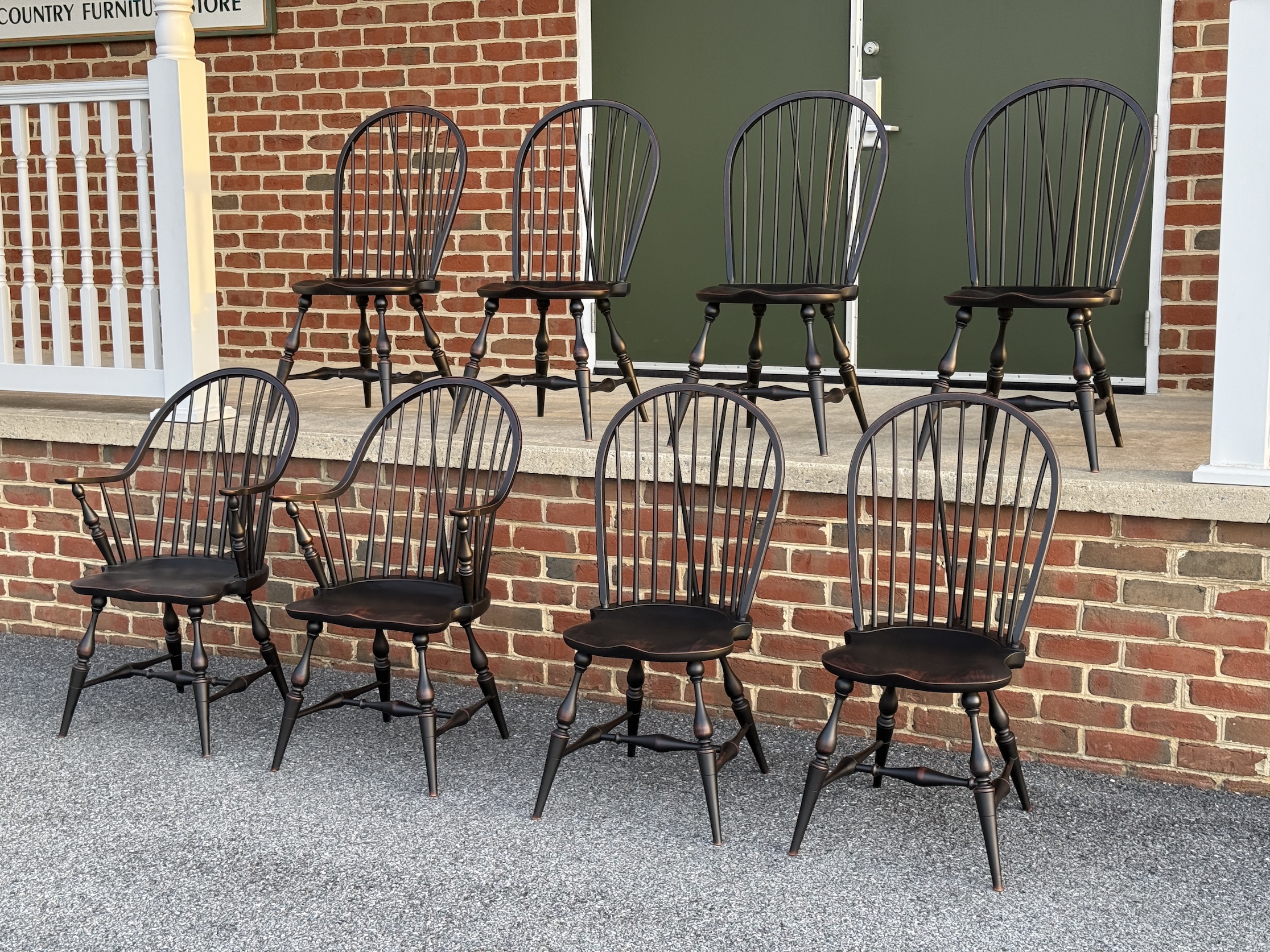8 Windsor Chairs with Brace Back-image
